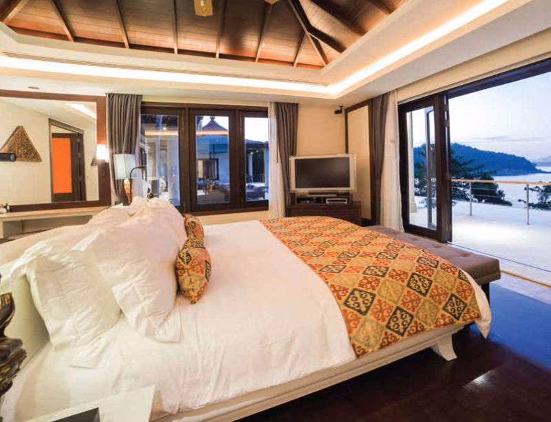 A view of the ocean from a luxurious private balcony.