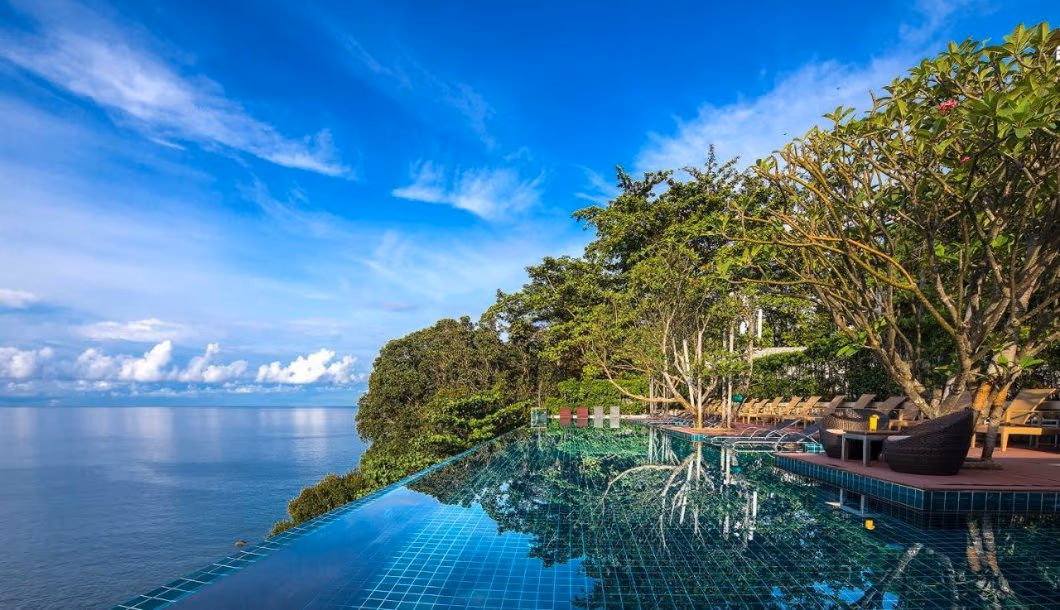 A view of the ocean from a private balcony.
