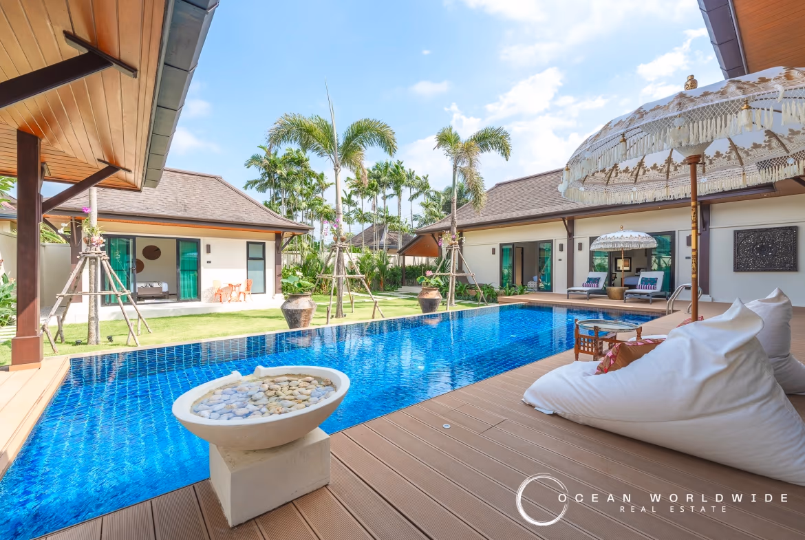 Four-bedroom villa in Layan with a private pool.