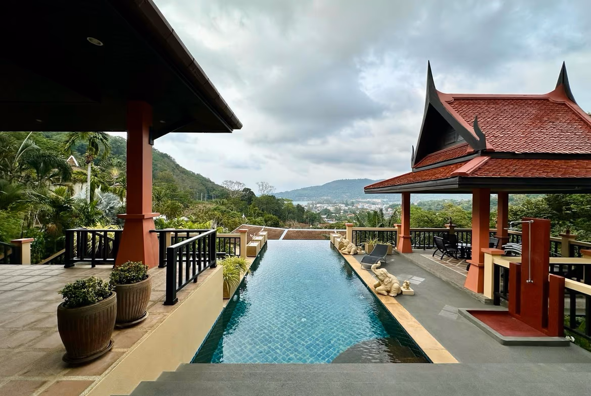 A four-bedroom villa in Kamala with a private pool and ocean view.