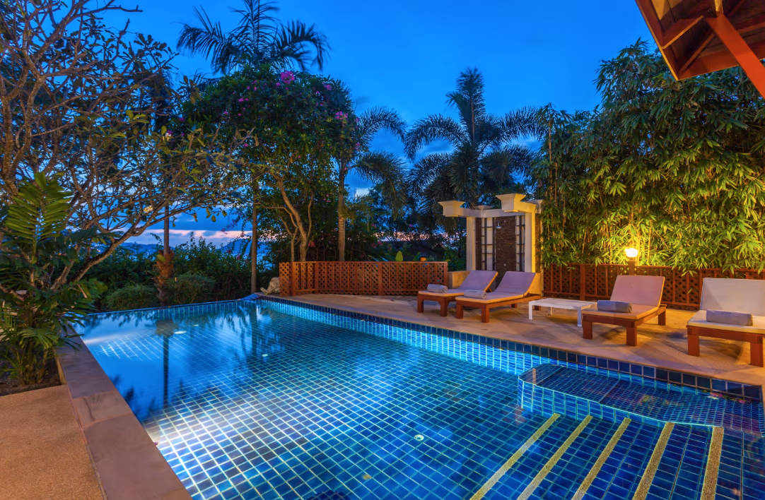 A three-bedroom villa in Bang Tao with a private swimming pool and sea views.