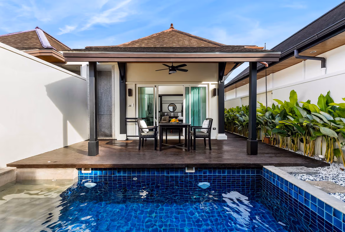 One-bedroom villa in Layan with a private pool.