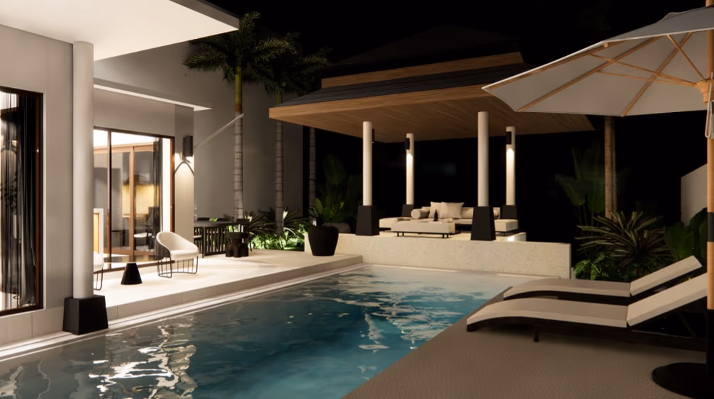 A five-bedroom villa in Laguna with a private pool and lake views.