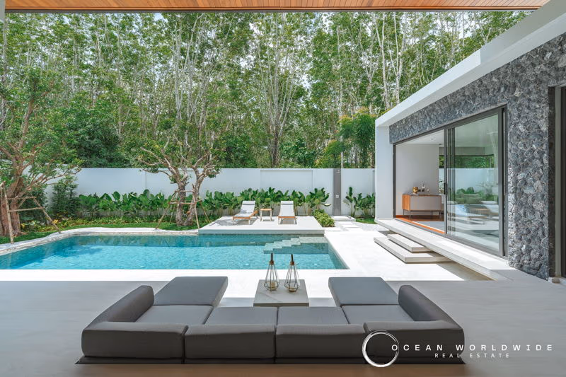 Modern villa in Phuket with a private pool.