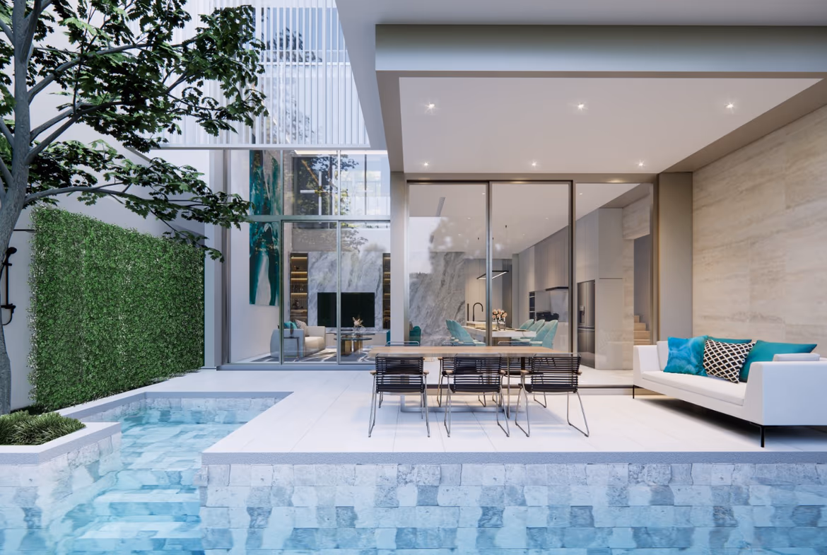 A modern four-bedroom villa in Chalong with a private pool.