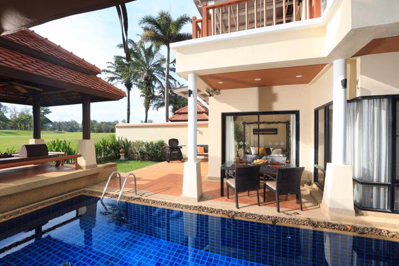 Tropical-style villa offering a private pool and natural charm.