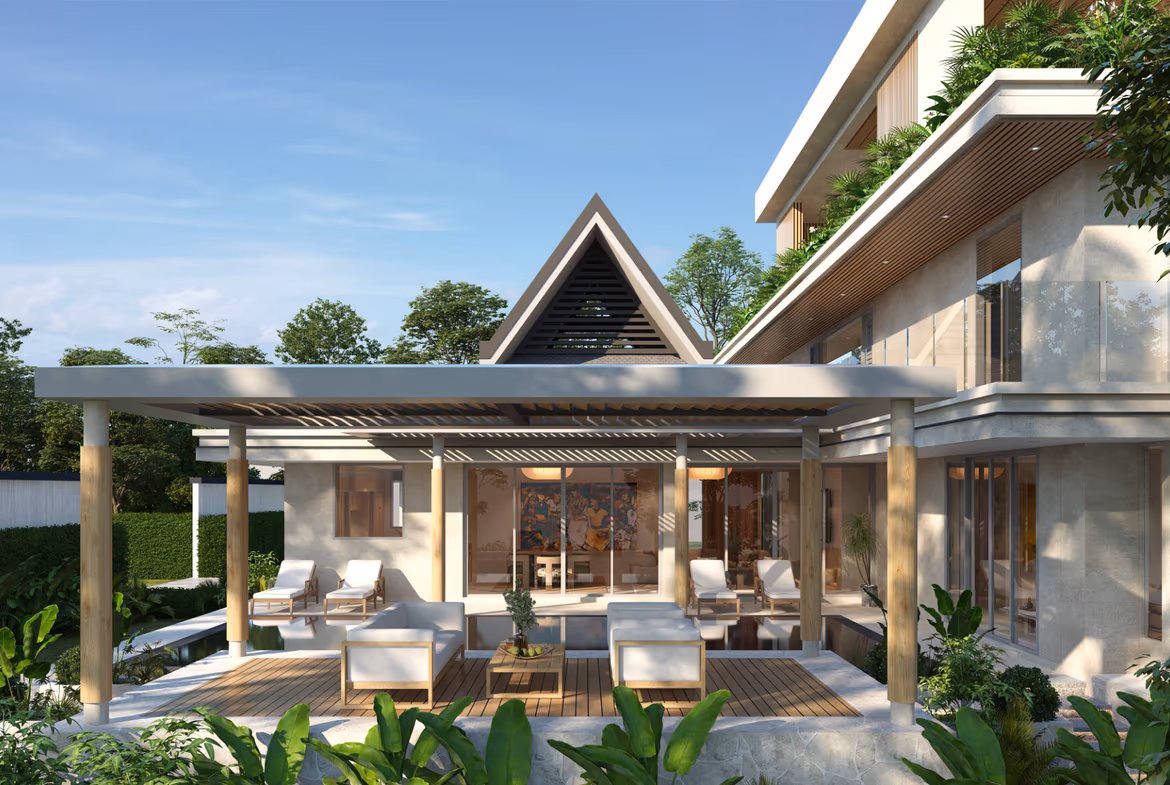 View of a spacious, light-filled living area with an ocean view.
